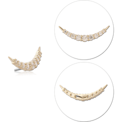 14K YELLOW GOLD JEWELED ATTACHMENT TITANIUM ALLOY THREADLESS PIN