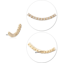 14K YELLOW GOLD JEWELED ATTACHMENT TITANIUM ALLOY THREADLESS PIN