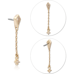 14K YELLOW GOLD JEWELED ATTACHMENT TITANIUM ALLOY THREADLESS PIN