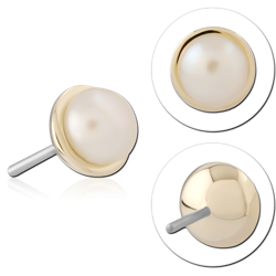 14 KARAT GOLD YELLOW JEWELED ATTACHMENT TITANIUM THREADLESS PIN