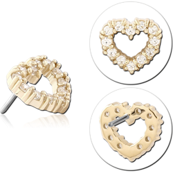 14 KARAT GOLD YELLOW JEWELED ATTACHMENT TITANIUM THREADLESS PIN
