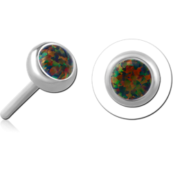 TITANIUM ALLOY SYNTHETIC OPAL JEWELED THREADLESS DISC