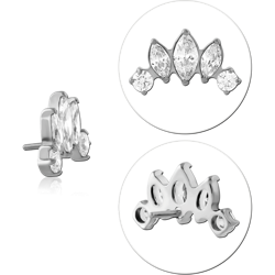 TITANIUM ALLOY JEWELED THREADLESS TOPS ATTACHMENT