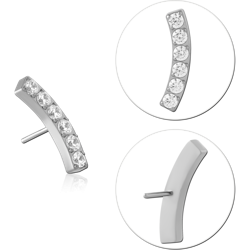 TITANIUM ALLOY JEWELED THREADLESS TOPS ATTACHMENT SIZE 3X10MM