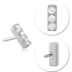 TITANIUM ALLOY JEWELED THREADLESS TOPS ATTACHMENT SIZE 2X5MM