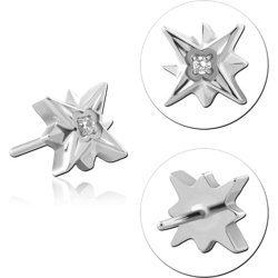 TITANIUM ALLOY JEWELED THREADLESS TOPS ATTACHMENT SIZE 4X4MM
