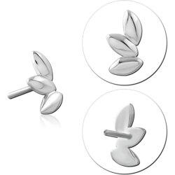 14 KARAT GOLD WHITE SOLID ATTACHMENT TITANIUM THREADLESS PIN