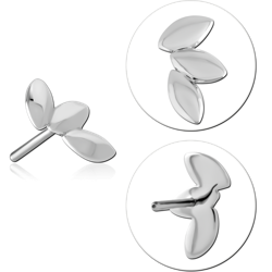 14 KARAT GOLD WHITE SOLID ATTACHMENT TITANIUM THREADLESS PIN