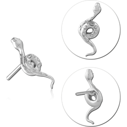 14 KARAT GOLD WHITE ATTACHMENT TITANIUM THREADLESS PIN
