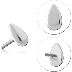 14 KARAT GOLD WHITE SOLID ATTACHMENT TITANIUM THREADLESS PIN