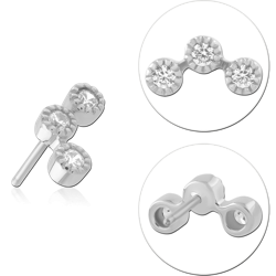14 KARAT GOLD WHITE SOLID ATTACHMENT TITANIUM THREADLESS PIN
