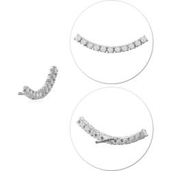 14 KARAT GOLD WHITE JEWELED ATTACHMENT TITANIUM THREADLESS PIN