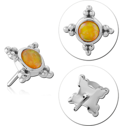 14 KARAT GOLD WHITE ATTACHMENT TITANIUM THREADLESS PIN