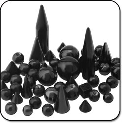 VALUE PACK OF MIX BLACK PVD COATED SURGICAL STEEL GRADE 316L BALLS FOR 1.2MM