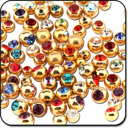 MIX-VALUE PACK GOLD PLATED JEWELED BALLS FOR 1.6MM