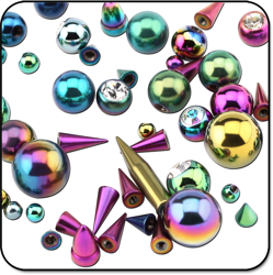 VALUE PACK OF MIX ANODISED SURGICAL STEEL GRADE 316L ATTACHMENTS FOR 1.2MM AND 1.6MM