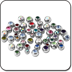 VALUE PACK OF MIX SURGICAL STEEL GRADE 316L JEWELED BALLS FOR 1.6MM