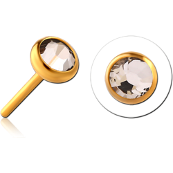 STERILE GOLD PVD 18K COATED SURGICAL STEEL GRADE 316L JEWELED THREADLESS DISC