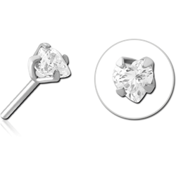 STERILE SURGICAL STEEL GRADE 316L JEWELED THREADLESS ATTACHMENT - HEART