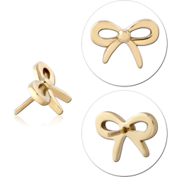 ZIRCON GOLD PVD COATED SURGICAL STEEL GRADE 316L THREADLESS ATTACHMENT - BOW
