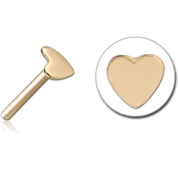 ZIRCON GOLD PVD COATED TITANIUM ALLOY THREADLESS ATTACHMENT - HEART