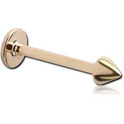 14 KARAT GOLD YELLOW MICRO LABRET WITH CONE