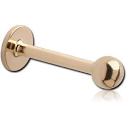 14 KARAT GOLD YELLOW MICRO LABRET WITH HOLLOW BALL