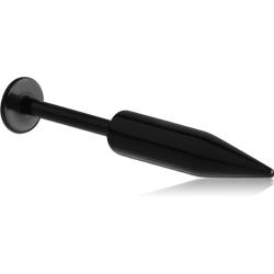 BLACK PVD COATED SURGICAL STEEL GRADE 316L LABRET WITH LONG SPIKE