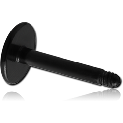 BLACK PVD COATED SURGICAL STEEL GRADE 316L MICRO LABRET PIN 4MM BASE