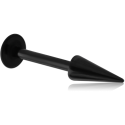 BLACK PVD COATED SURGICAL STEEL GRADE 316L MICRO LABRET WITH LONE CONE