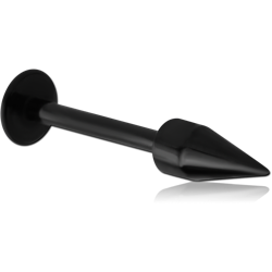 BLACK PVD COATED SURGICAL STEEL GRADE 316L MICRO LABRET WITH MINI SPIKE