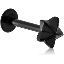 BLACK PVD COATED SURGICAL STEEL GRADE 316L MICRO LABRET WITH 3D HEART