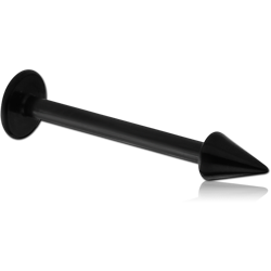 BLACK PVD COATED TITANIUM ALLOY MICRO LABRET WITH CONE