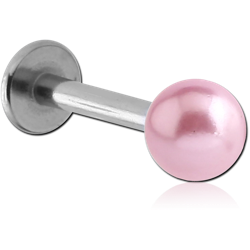 SURGICAL STEEL GRADE 316L LABRET WITH ORGANIC SYNTHETIC PEARL