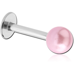 SURGICAL STEEL GRADE 316L MICRO LABRET WITH ORGANIC SYNTHETIC PEARL