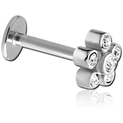 SURGICAL STEEL GRADE 316L MICRO LABRET WITH JEWELED ATTACHMENT