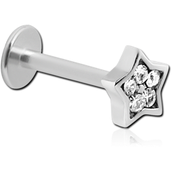 SURGICAL STEEL GRADE 316L MICRO LABRET WITH JEWELED ATTACHMENT