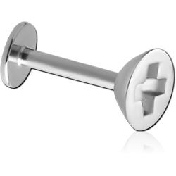 SURGICAL STEEL GRADE 316L MICRO LABRET WITH ATTACHMENT - LEAF