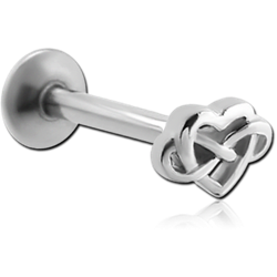 SURGICAL STEEL GRADE 316L MICRO LABRET WITH ATTACHMENT - LEAF