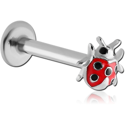 SURGICAL STEEL GRADE 316L MICRO LABRET WITH JEWELED ATTACHMENT - FLOWER