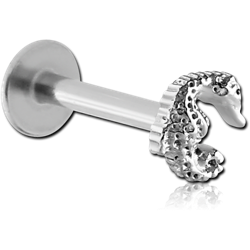 SURGICAL STEEL GRADE 316L MICRO LABRET WITH ATTACHMENT - SEAHORSE