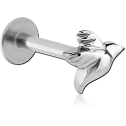 SURGICAL STEEL GRADE 316L MICRO LABRET WITH ATTACHMENT - BIRD