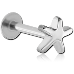 SURGICAL STEEL GRADE 316L MICRO LABRET WITH ATTACHMENT - STAR