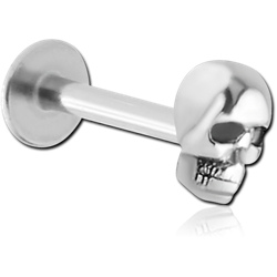 SURGICAL STEEL GRADE 316L MICRO LABRET WITH ATTACHMENT - SKULL