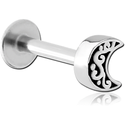 SURGICAL STEEL GRADE 316L MICRO LABRET WITH ATTACHMENT - CRECENT