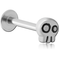 SURGICAL STEEL GRADE 316L MICRO LABRET WITH ATTACHMENT - GHOST