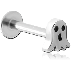 SURGICAL STEEL GRADE 316L MICRO LABRET WITH ATTACHMENT - GHOST