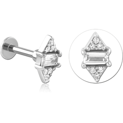 SURGICAL STEEL GRADE 316L MICRO LABRET WITH JEWELED ATTACHMENT