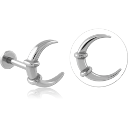 316L SURGICAL STEEL GRADE 316L LABRET POLISHED CRESCENT HORN TUSK DESIGN CARTILAGE STUD