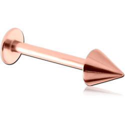 ROSE GOLD PVD COATED SURGICAL STEEL GRADE 316L MICRO LABRET WITH CONE